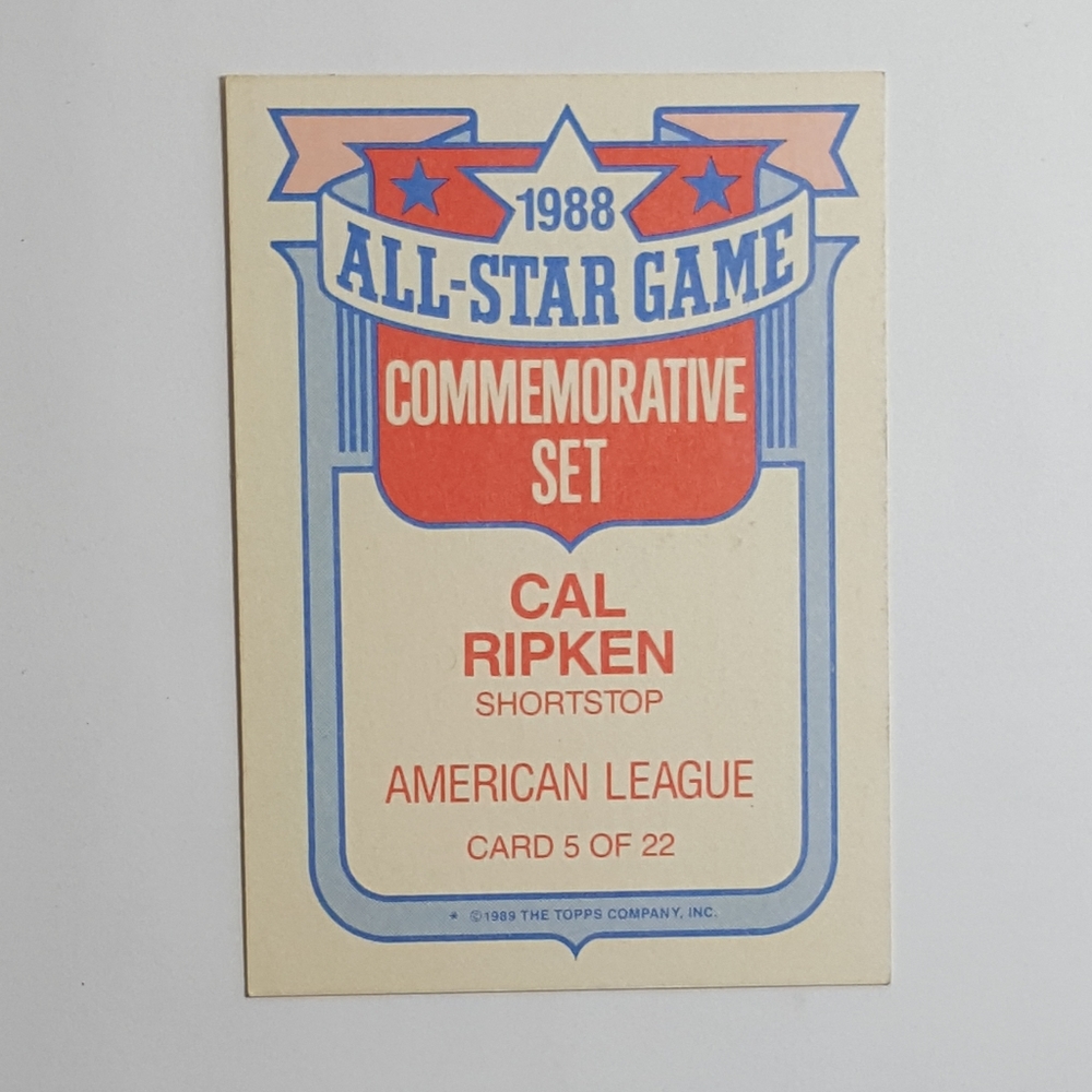 1989 Topps Cal Ripken - Picture 3 of 3